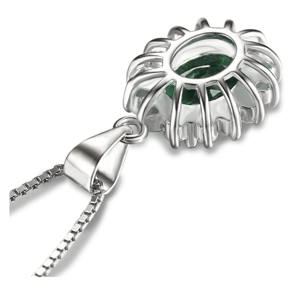 💚 1.7ct Emerald Pendant - 925 Sterling Silver - Picture 8 of 10